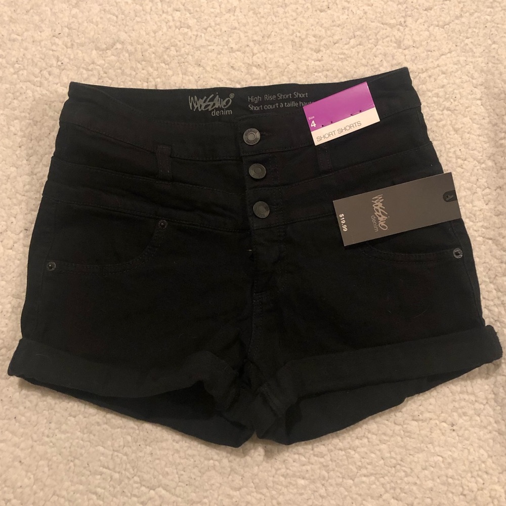 high waisted black shorts NWT